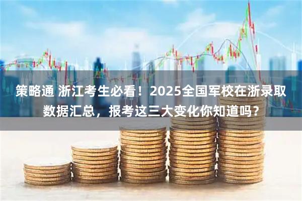 策略通 浙江考生必看！2025全国军校在浙录取数据汇总，报考这三大变化你知道吗？